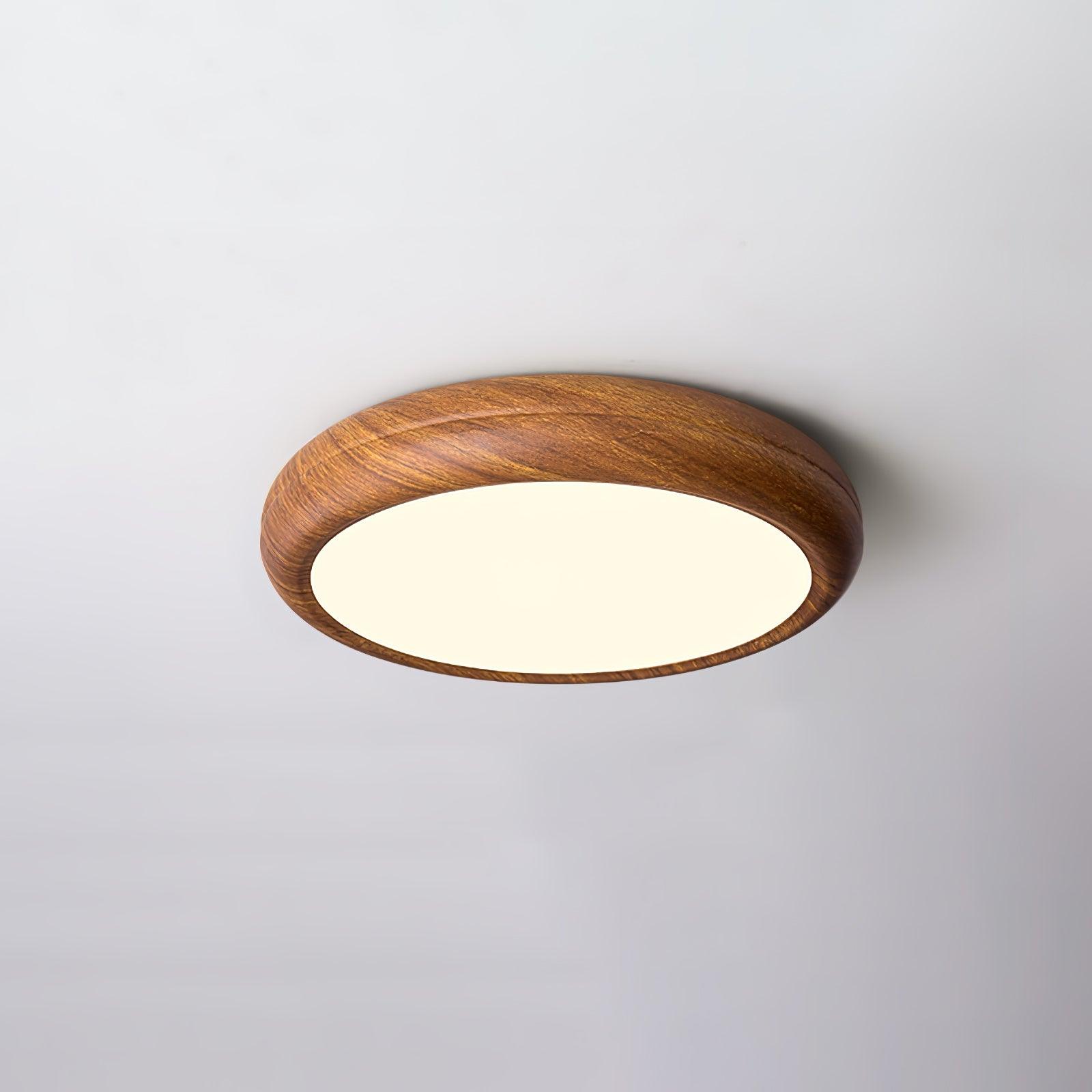 Flush Mount Ceiling Light Fixture with Wood Grain Finish for Modern Spaces 0
