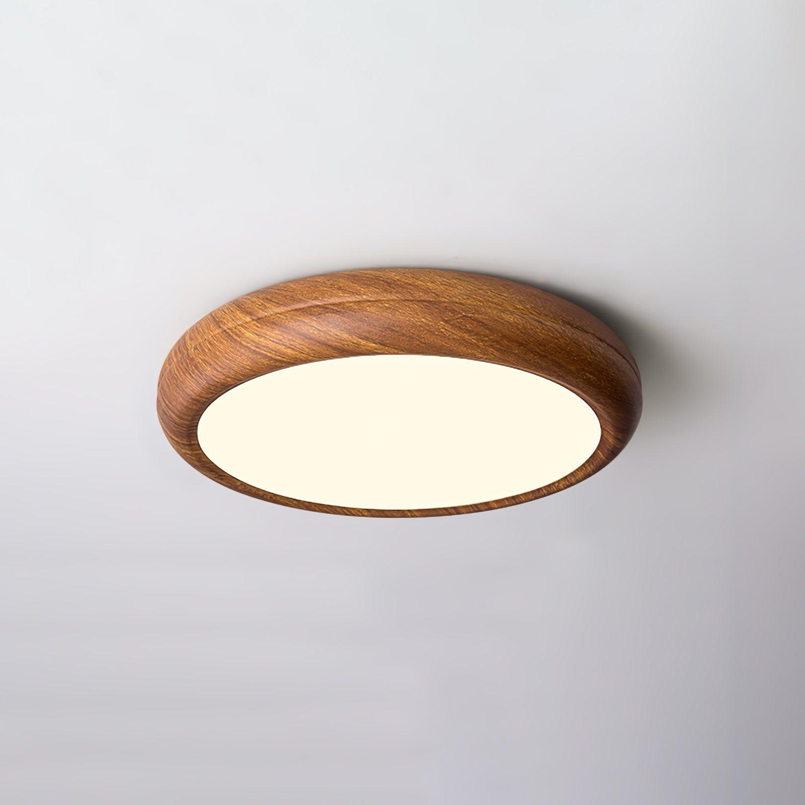 Flush Mount Ceiling Light Fixture with Wood Grain Finish for Modern Spaces 14