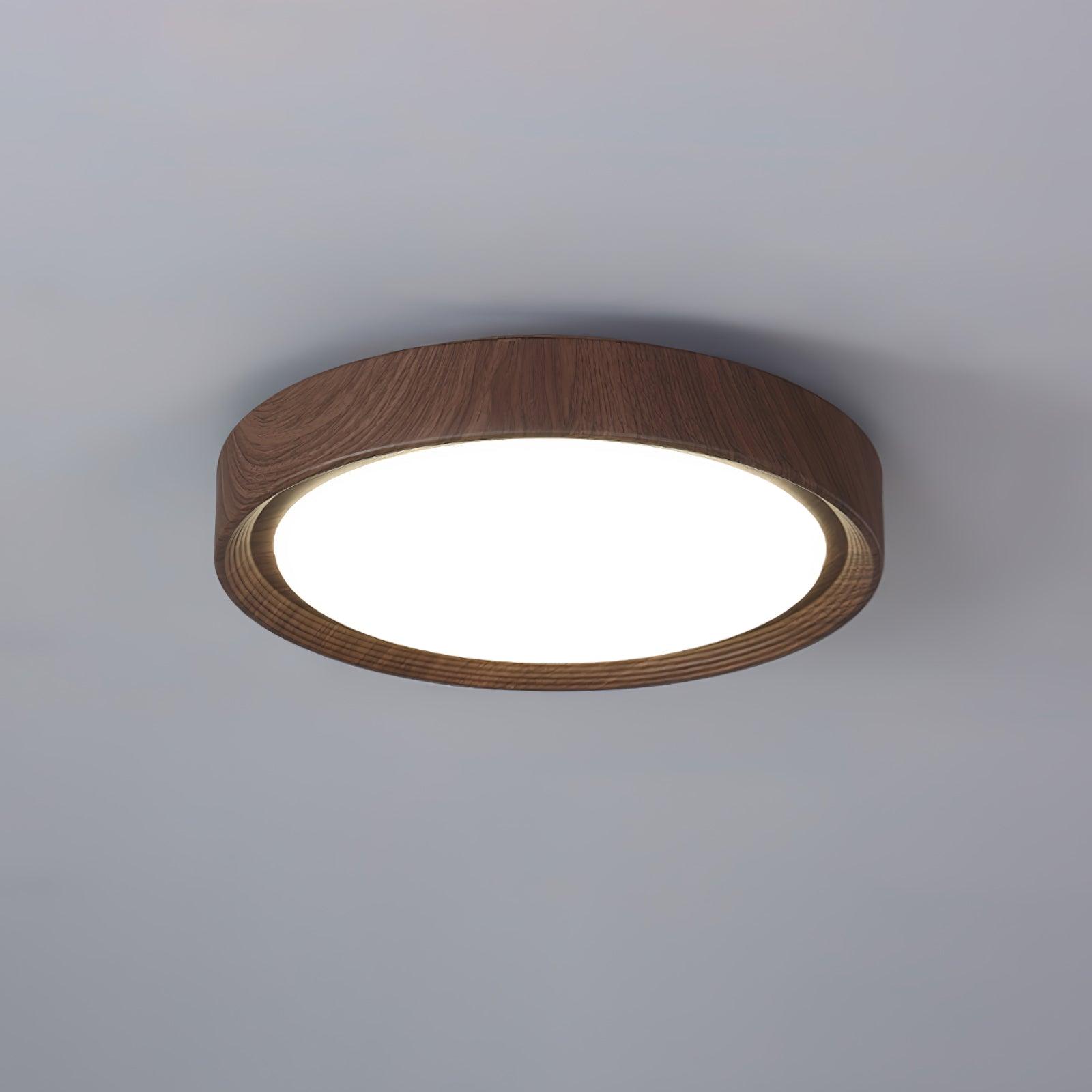 Flush Mount Ceiling Light Fixture with Wood Grain Finish for Modern Spaces 15