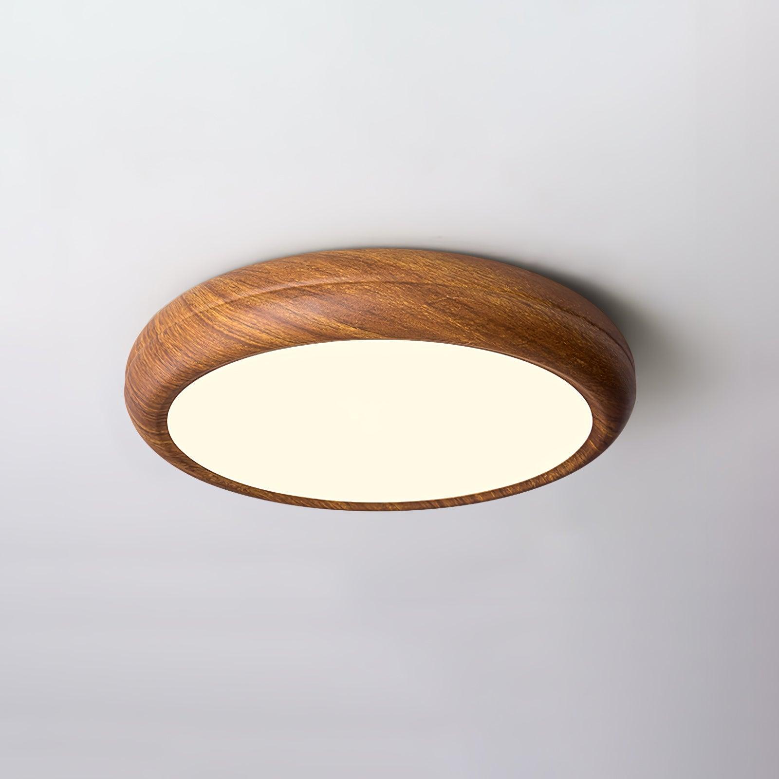 Flush Mount Ceiling Light Fixture with Wood Grain Finish for Modern Spaces 16