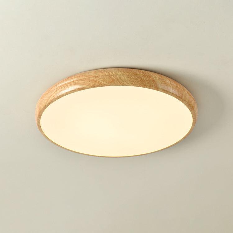 Flush Mount Ceiling Light Fixture with Wood Grain Finish for Modern Spaces 17