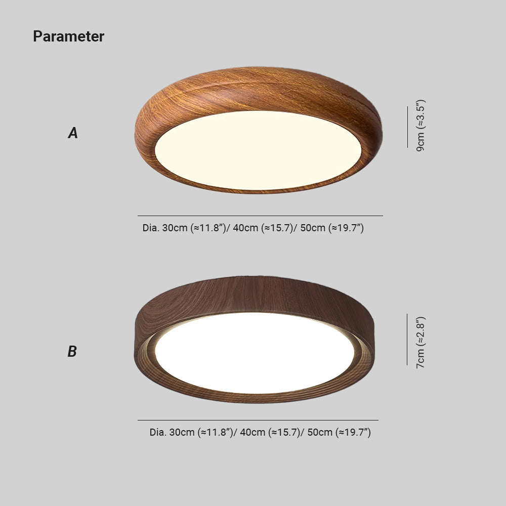 Flush Mount Ceiling Light Fixture with Wood Grain Finish for Modern Spaces 3