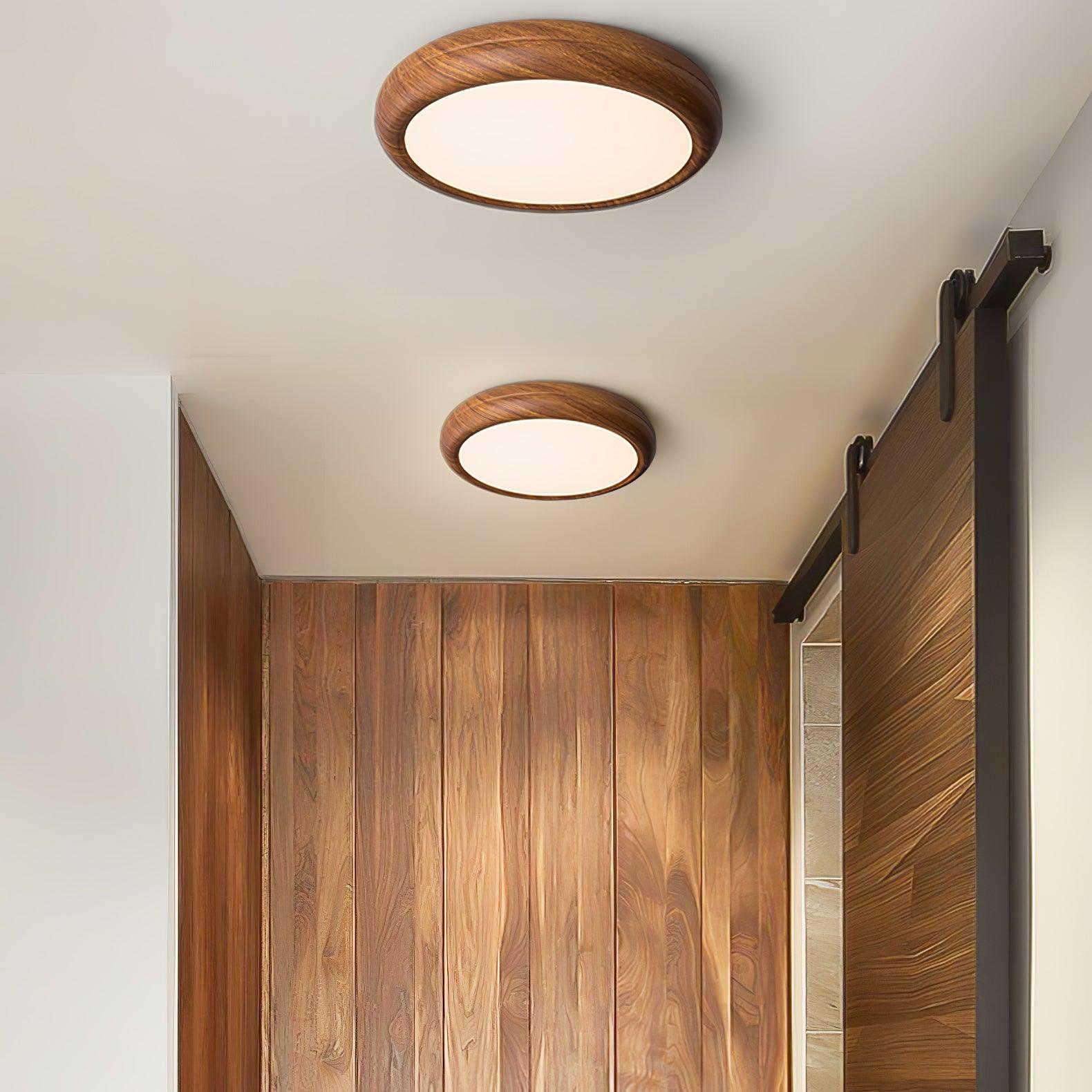 Flush Mount Ceiling Light Fixture with Wood Grain Finish for Modern Spaces 4