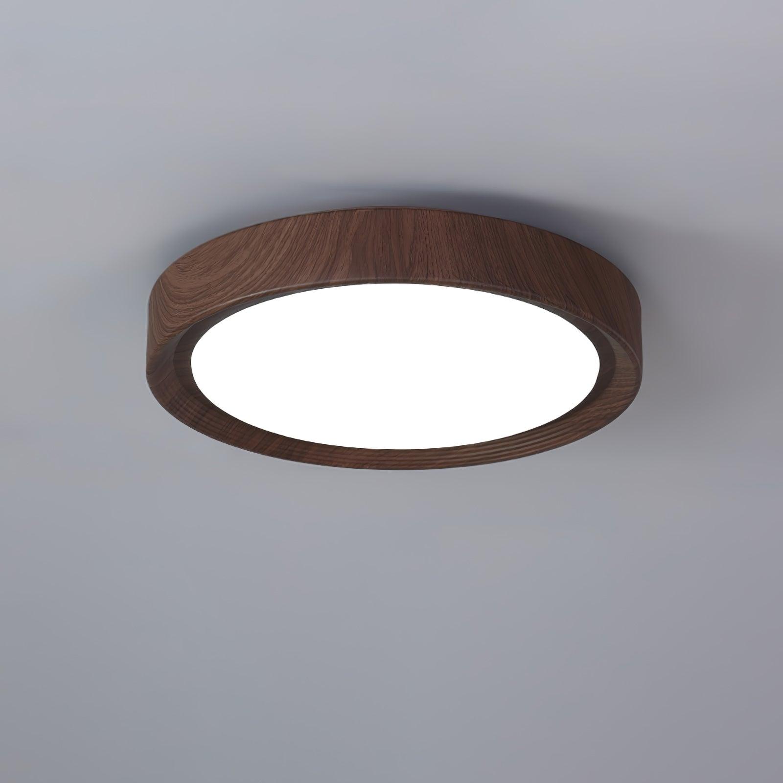 Flush Mount Ceiling Light Fixture with Wood Grain Finish for Modern Spaces 9