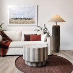 Fustam Floor Lamp with Ceramic Base and White Shade – Coastal Inspired Lighting 0
