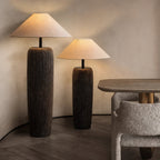 Fustam Floor Lamp with Ceramic Base and White Shade – Coastal Inspired Lighting 4