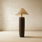 Fustam Floor Lamp with Ceramic Base and White Shade – Coastal Inspired Lighting 5