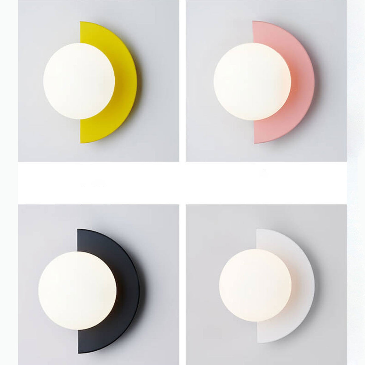 Glass Sphere Semicircle Wall Sconce