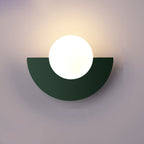 Glass Sphere Semicircle Wall Sconce