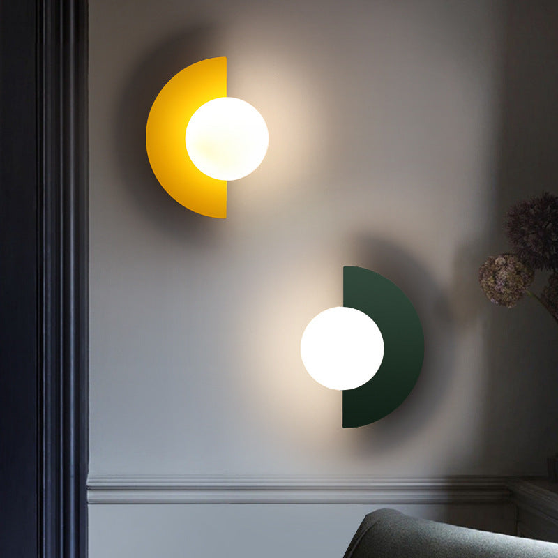 Glass Sphere Semicircle Wall Sconce