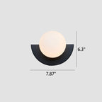 Glass Sphere Semicircle Wall Sconce