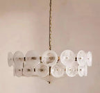 Gold Chandelier Light with Adjustable Chain and Mid Century Glass Design 4