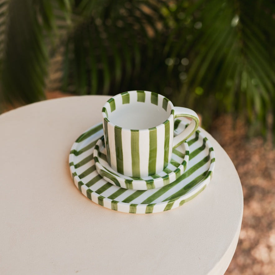 Handcrafted Ceramic Dinnerware Set – Mediterranean Tableware in Terracotta, Olive, and Marine Colors 3