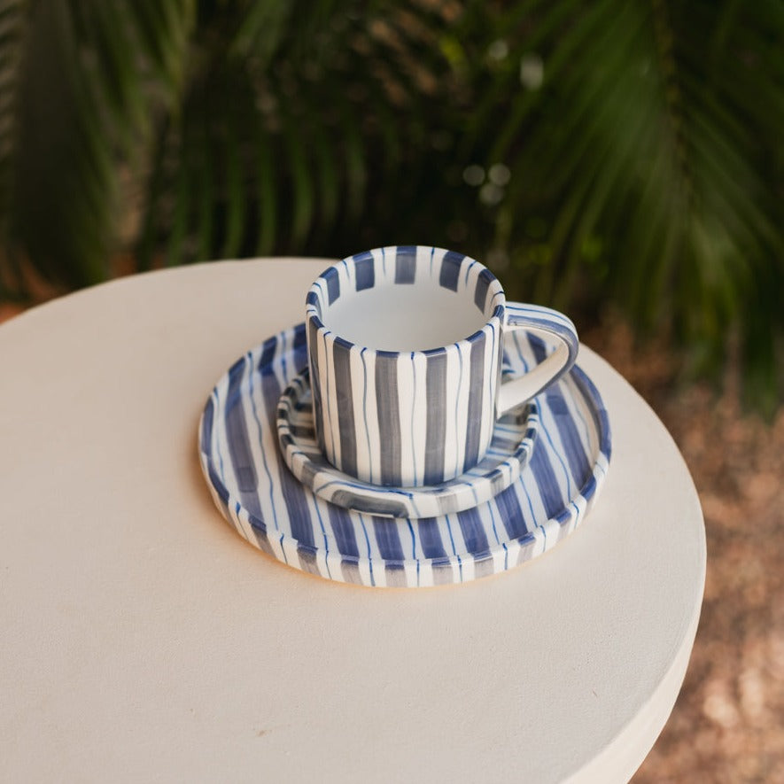 Handcrafted Ceramic Dinnerware Set – Mediterranean Tableware in Terracotta, Olive, and Marine Colors 6