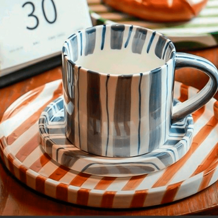 Handcrafted Ceramic Dinnerware Set – Mediterranean Tableware in Terracotta, Olive, and Marine Colors 8