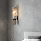 Handcrafted Marble Wall Light with Metal Detailing – Dimmable Wall Sconce for Elegant Home Decor 1