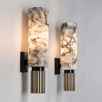 Handcrafted Marble Wall Light with Metal Detailing – Dimmable Wall Sconce for Elegant Home Decor 2