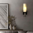 Handcrafted Marble Wall Light with Metal Detailing – Dimmable Wall Sconce for Elegant Home Decor 8