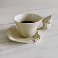 Handmade Ceramic Mug with Seashell Handle – 230 ml Pottery Coffee Cup for Coastal-Inspired Design 0