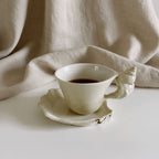 Handmade Ceramic Mug with Seashell Handle – 230 ml Pottery Coffee Cup for Coastal-Inspired Design 1