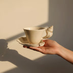 Handmade Ceramic Mug with Seashell Handle – 230 ml Pottery Coffee Cup for Coastal-Inspired Design 2