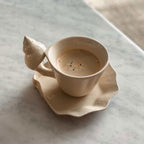 Handmade Ceramic Mug with Seashell Handle – 230 ml Pottery Coffee Cup for Coastal-Inspired Design 3