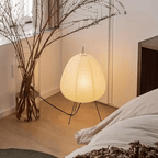 Japandi Rice Paper Table Lamp – Minimalist Tripod Design with E27 Socket 0