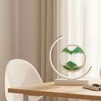 Kinetic Sand Art LED Table Lamp - Round Aluminum & Glass Design for Relaxation 10