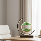 Kinetic Sand Art LED Table Lamp - Round Aluminum & Glass Design for Relaxation 12