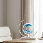 Kinetic Sand Art LED Table Lamp - Round Aluminum & Glass Design for Relaxation 13