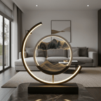Kinetic Sand Art LED Table Lamp - Round Aluminum & Glass Design for Relaxation 4