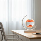 Kinetic Sand Art LED Table Lamp - Round Aluminum & Glass Design for Relaxation 7