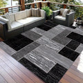 Large Geometric Outdoor Rug with Durable Polyester for Patios 0