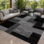 Large Geometric Outdoor Rug with Durable Polyester for Patios