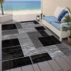 Large Geometric Outdoor Rug with Durable Polyester for Patios 1