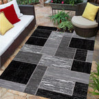 Large Geometric Outdoor Rug with Durable Polyester for Patios 2