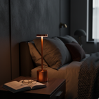 Minimalist Rechargeable LED Table Lamp with Touch Control – Brass Finish Desk Light 8