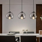 Minimalist Smoked Glass Pendant Light - Modern Dome Fixture for Dining and Bedroom 4