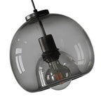 Minimalist Smoked Glass Pendant Light - Modern Dome Fixture for Dining and Bedroom 6