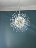 Modern 9-Light Brass Finish Sputnik Chandelier Light with Adjustable Cable 0