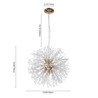 Modern 9-Light Brass Finish Sputnik Chandelier Light with Adjustable Cable 3