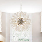 Modern 9-Light Brass Finish Sputnik Chandelier Light with Adjustable Cable 6