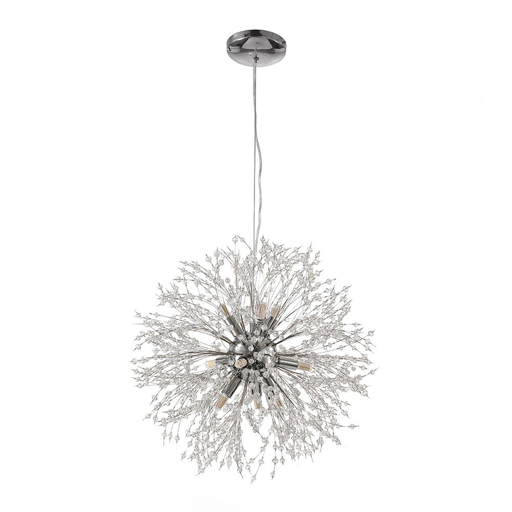 Modern 9-Light Brass Finish Sputnik Chandelier Light with Adjustable Cable 8