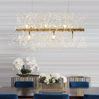 Modern 9-Light Chandelier with Chrome Finish and Adjustable Cords for Dining Room 1
