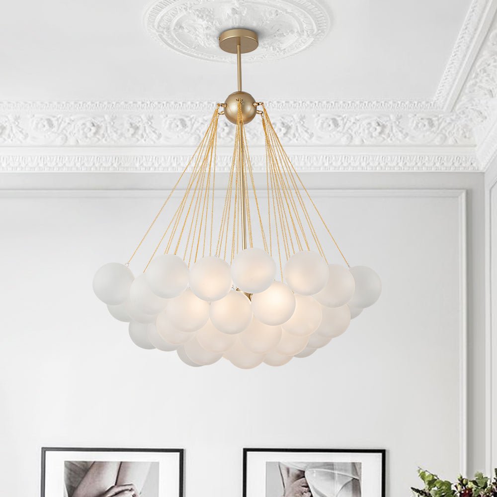 Modern Black Bubble Chandelier Light with Three Glass Shades 4