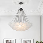 Modern Black Bubble Chandelier Light with Three Glass Shades 5