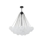Modern Black Bubble Chandelier Light with Three Glass Shades 8