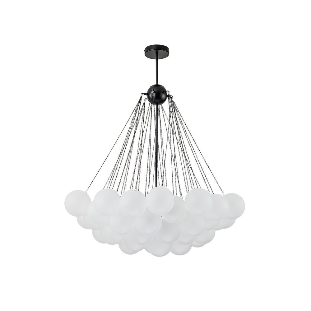 Modern Black Bubble Chandelier Light with Three Glass Shades 8