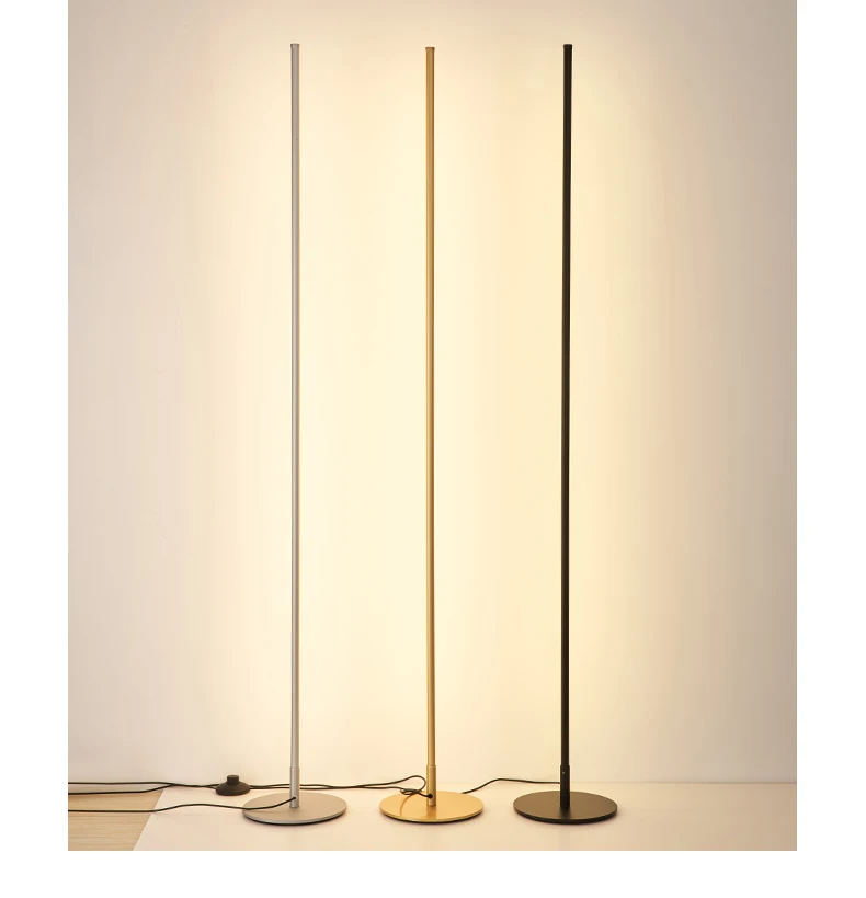 Modern Black Floor Lamp with Dimmable LED Light for Living Room 6