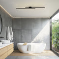 Modern Black LED Flush Mount Bathroom Vanity Light with Adjustable Color Temperature 0